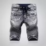 balmain shorts jeans biker homme  sale gray